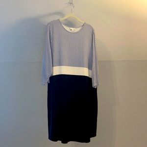 J Jill Dress navy and White